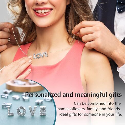 KKC HOME ACCENTS 52 Pcs Rhinestone Letter Sliders Charm Alphabet Letter A-Z Alphabet Charms for DIY Necklace Choker Wristbands Bracelets Jewelry Making Charms in Saudi Arabia