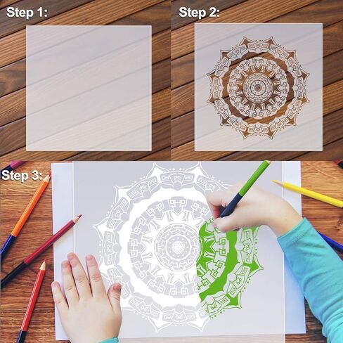 20 قطعة 6 مل 12 × 12 بوصة استنسل فارغ من مادة مايلر شفافة للاستنسل (6mil-20 قطعة) in Kuwait