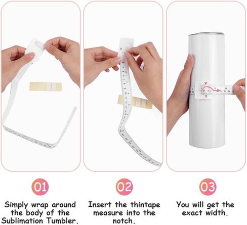 جهاز قياس عرض كوب التسامي من Aolso، 2 في 1، قياس عرض وقرصة فراغات التسامي، شريط قياس بهلوان مع 6 قطع شريط نانو لأكواب التسامي، منتجات فراغات التسامي in Kuwait