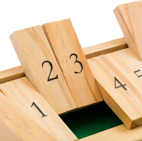 Regal Games Shut The Box Game - Fun Table Math Game with Wooden Board for Adults & Kids - 12 Spots Dice Game with 2+ Player Games - Ideal for Game Night, Travel - (Ages 8+) in Kuwait