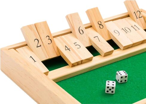 Regal Games Shut The Box Game - Fun Table Math Game with Wooden Board for Adults & Kids - 12 Spots Dice Game with 2+ Player Games - Ideal for Game Night, Travel - (Ages 8+) in Kuwait