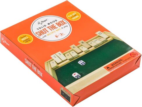 Regal Games Shut The Box Game - Fun Table Math Game with Wooden Board for Adults & Kids - 12 Spots Dice Game with 2+ Player Games - Ideal for Game Night, Travel - (Ages 8+) in Kuwait