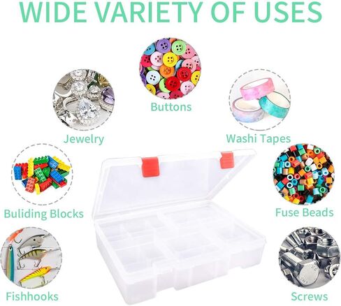 حاوية تنظيم بلاستيكية مكونة من 18 شبكة مع فواصل قابلة للتعديل، صندوق تخزين بلاستيكي مع 18 شبكة قابلة للازالة، مقصورات لتنظيم المجوهرات in Kuwait