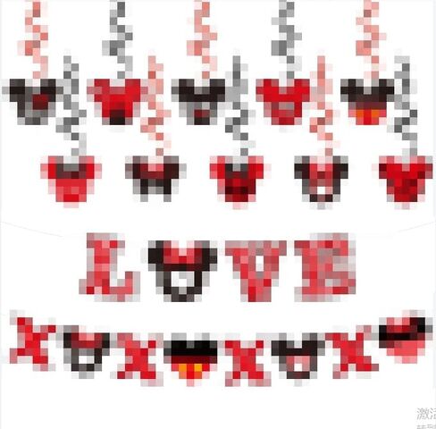 لافتة بتصميم فأر من اجينك بيري، 21 قطعة مع دوامات معلقة للاطفال، عنصر قلب جميل لعيد الحب، ديكور ليلي رومانسي خاص للمنزل والمدرسة وحفلات الزفاف والذكرى السنوية in Kuwait