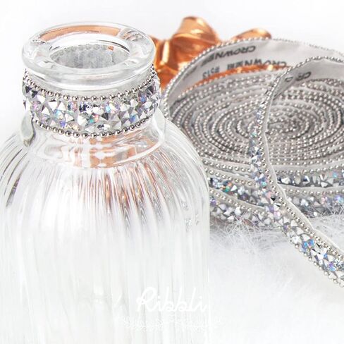 Ribbli Self Adhesive Resin Rhinestone Strips Diamond Ribbon,Rhinestone Sticker for Crafts,Champagne Bling Wrap Roll Use for Cake Decoration(Champagne,3/8 Inches x 3 Yards) in Kuwait