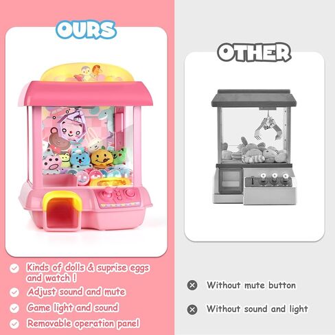 آلة مخلب سيريليم للأطفال، لعبة آلة مخلب بجهاز تحكم عن بعد 2.4 جيجا، لعبة آلة مخلب صغيرة لعبة داخلية مع نظام ذكي للموسيقى والإضاءة للحفلات، من أجل 3 4 5 6 فتيات in Kuwait