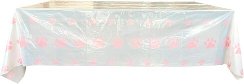 2 قطعة غطاء طاولة زهري مطبوع عليه مخالب كلب جرو لغلاف طاولة، لوازم حفلات عيد الميلاد (71 بوصة × 54 بوصة) in Kuwait