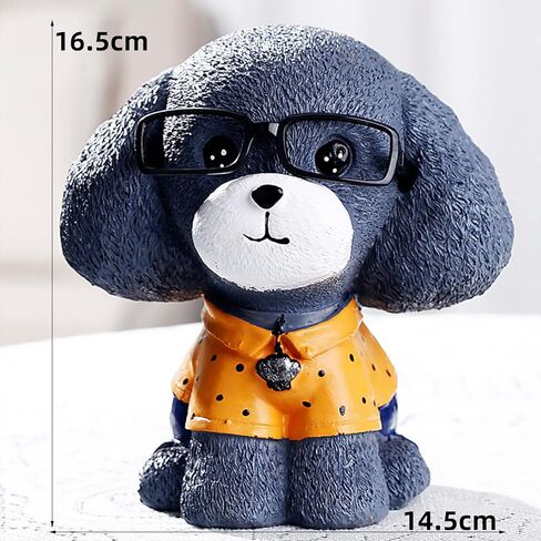 Jaugufiy Cute Puppy Peggy Bank Money Bank Coin Bank للأطفال، الراتنج الكلب عملة المال Piggy Bank الكلب تمثال زخرفة للأطفال هدية ديكور المنزل (رمادي) in Kuwait