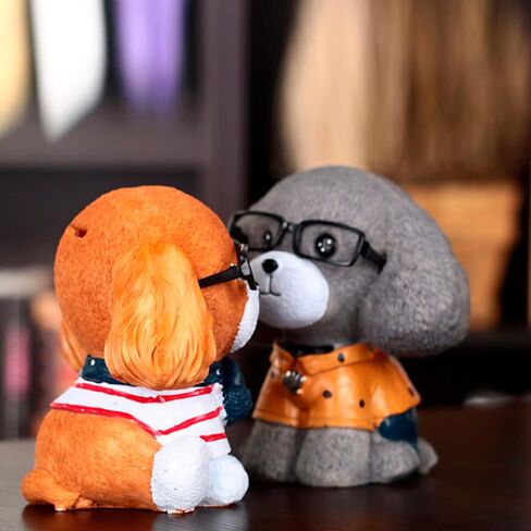 Jaugufiy Cute Puppy Peggy Bank Money Bank Coin Bank للأطفال، الراتنج الكلب عملة المال Piggy Bank الكلب تمثال زخرفة للأطفال هدية ديكور المنزل (رمادي) in Kuwait