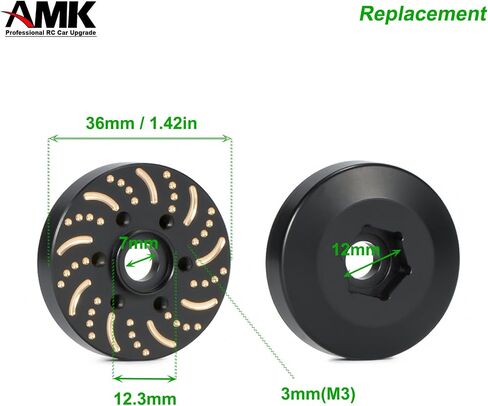 AMK 340g 1/10 RC Crawler Brass Weight 12mm Extended Wheel Hubs 12mm Hex Adapters 2.2 1.9 Beadlock Wheel Rims Universal for Axial SCX10 Capra TRX6 VS4-10 Gen8 Element Enduro TRX4 Upgrades(12mm) in Saudi Arabia