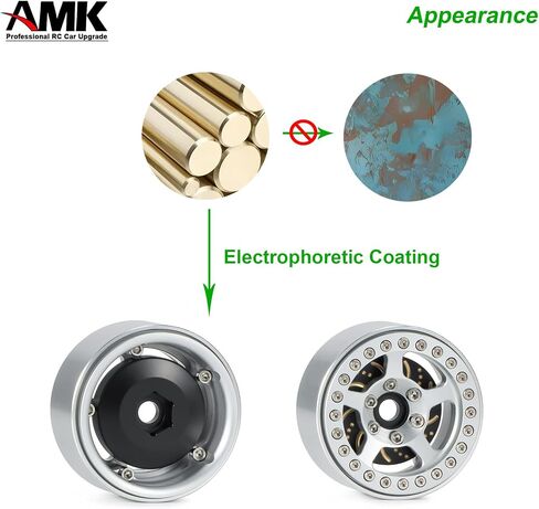 AMK 340g 1/10 RC Crawler Brass Weight 12mm Extended Wheel Hubs 12mm Hex Adapters 2.2 1.9 Beadlock Wheel Rims Universal for Axial SCX10 Capra TRX6 VS4-10 Gen8 Element Enduro TRX4 Upgrades(12mm) in Saudi Arabia