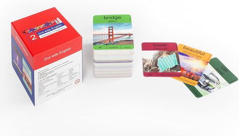 2nd side NEW-2nd Side English Flash Cards for Beginners, for Adults and Kids, 500 Most Used Words English, First Words, Nouns and in Saudi Arabia