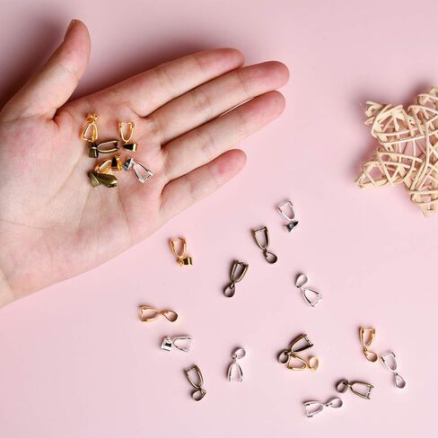 120 قطعة مشبك كفالة مشبك متدلى الخرز مشبك معدني مشبك مشبك معدني الخرزة موصل لصنع المجوهرات أبازيم توصيل حلي، 3 ألوان in Kuwait