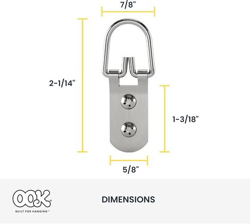 OOK 535916 ReadyScrew D-Ring Mirror and Picture Hangers, Steel, Zinc Plated, 25lbs (14 Set) in Kuwait