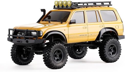 BEEZRC FMS RC Crawler 1/18 FCX18 Land Cruiser LC80 RTR Toyota Licensed 4WD RC Rock Truck 2.4Ghz 900mAh Hobby Grade RC Car Model Mini Remote Control Car Off Road Vehicle FMS11831RTRYL (Yellow) in Kuwait