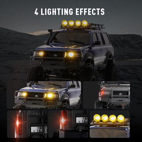 BEEZRC FMS RC Crawler 1/18 FCX18 Land Cruiser LC80 RTR Toyota Licensed 4WD RC Rock Truck 2.4Ghz 900mAh Hobby Grade RC Car Model Mini Remote Control Car Off Road Vehicle FMS11831RTRYL (Yellow) in Kuwait