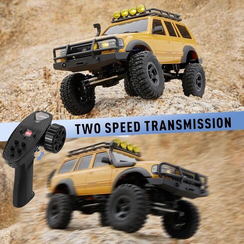 BEEZRC FMS RC Crawler 1/18 FCX18 Land Cruiser LC80 RTR Toyota Licensed 4WD RC Rock Truck 2.4Ghz 900mAh Hobby Grade RC Car Model Mini Remote Control Car Off Road Vehicle FMS11831RTRYL (Yellow) in Kuwait