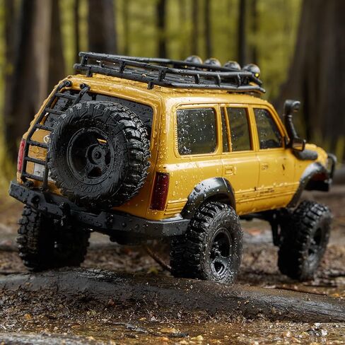 BEEZRC FMS RC Crawler 1/18 FCX18 Land Cruiser LC80 RTR Toyota Licensed 4WD RC Rock Truck 2.4Ghz 900mAh Hobby Grade RC Car Model Mini Remote Control Car Off Road Vehicle FMS11831RTRYL (Yellow) in Kuwait