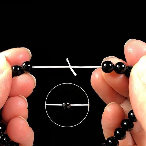 180 ياردة/525FT سلسلة سوار، 1 مم سلسلة مرنة كريستال تمتد الخرز سلسلة سلسلة بيضاء واضحة سلسلة مرنة لصنع الأساور الديكور وصناعة المجوهرات (2 حزمة) in Kuwait