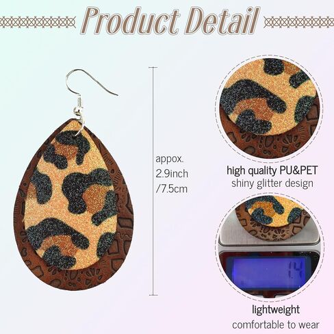 SHUANGART 194 Pcs Sublimation Blank Superfine Glitter Faux Leather Earrings Kit, Teardrop Embossed Leather Earrings with Sublimation Paper for Christmas Halloween DIY Jewelry Making in Kuwait