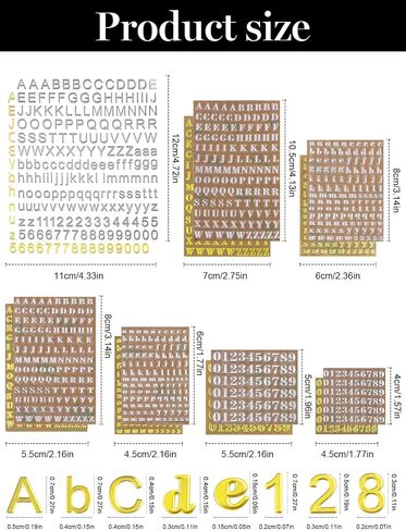 14 Sheets Letter Resin Stickers Kalolary Silver Gold Numbers Stickers Self-Adhesive Mini Epoxy Decorative Decals Alloy Words Spelling Stickers for Scrapbook Letters DIY Craft Decoration Supplies in Saudi Arabia