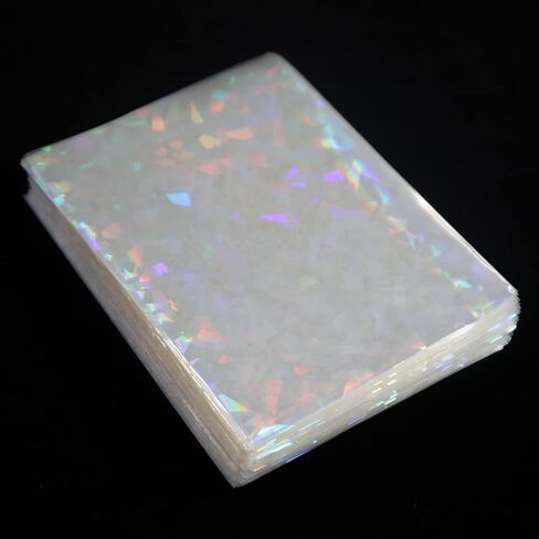 Black Lotus 100CT Double Side Foil Gemstone Rainbow Laser Flashing Holographic Photo YGO Card Sleeves Trading Cards Shield Magic Protector Protective Idol Cover (Gemstone 61x88mm) in Kuwait