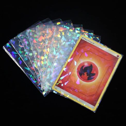 Black Lotus 100CT Double Side Foil Gemstone Rainbow Laser Flashing Holographic Photo YGO Card Sleeves Trading Cards Shield Magic Protector Protective Idol Cover (Gemstone 61x88mm) in Kuwait