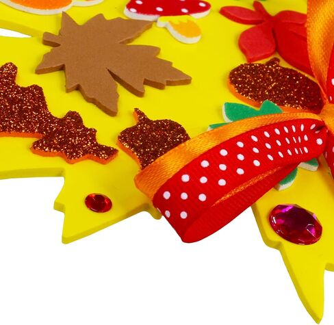 Winlyn 24 مجموعات الخريف اليقطين الحلي الزينة DIY الخريف الحرفية مجموعات رغوة اليقطين التفاح البلوط أوراق الخريف ملصقات للأطفال حزب تفضل الشكر عيد الهالوين الفصول الدراسية المنزل نشاط شجرة ديكور الباب in Saudi Arabia