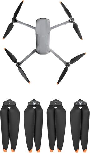 زوجان من المراوح القابلة للطي 8747F شفرات لملحقات DJI Mavic Air 3، منخفضة الضوضاء، مراوح التثبيت السريع ملحقات الطائرة بدون طيار باللون البرتقالي in Kuwait