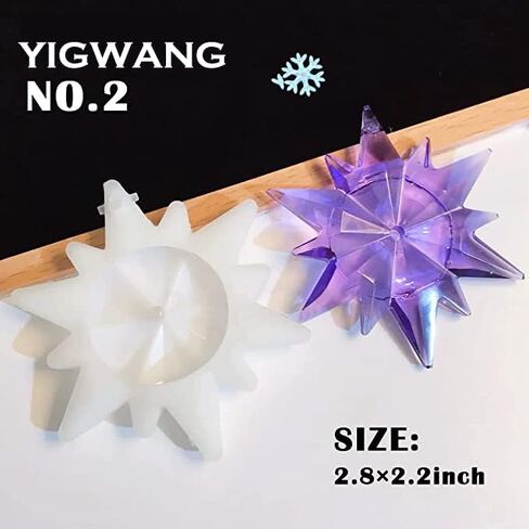 5 قطع قوالب راتنج عيد الميلاد - قالب راتنج ندفة الثلج كبير ثلاثي الأبعاد لتزيين عيد الميلاد بنفسك، سلسلة مفاتيح، قوالب زينة عيد الميلاد للراتنج أو صب الإيبوكسي in Kuwait