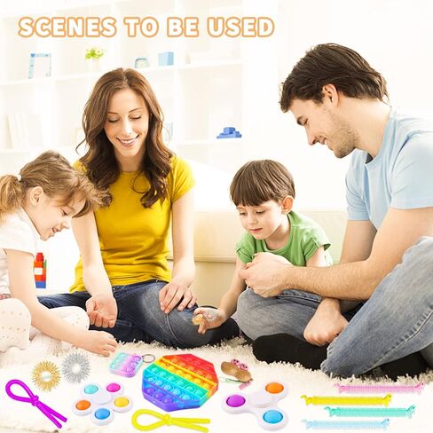 Sensory Fidget Toy Set for Kids Adults 30 Pack, Autism Special Needs Stress Reliever Silicone Stress Reliever Toy, Gift Educational School Game Crafts for Children Teen in Saudi Arabia