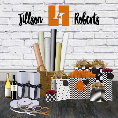 صناديق هدايا من Jillson Roberts متوفرة بثلاثة ألوان، أبيض مطفي مع شريط أسود in Kuwait