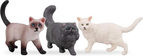 Toymany 8PCS تماثيل صغيرة سوداء وبيضاء للقطط، مجموعة ألعاب شخصيات قطط تعليمية واقعية، هريرة بيض عيد الفصح كعكة توبر عيد الميلاد هدية عيد ميلاد مشروع مدرسة الديوراما للأطفال الأطفال in Kuwait