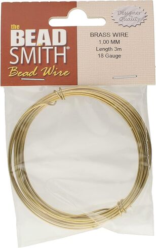 سلك المجوهرات الألماني الاحترافي من Beadsmith - قطر 1.0 ملم، قياس 18، ملف 3 أمتار - نحاس 100% - سلك خرز يستخدم في صناعة المجوهرات، وتغليف الأسلاك، والنحت، والزهور، والنمذجة وغيرها من الفنون والحرف اليدوية الأخرى in Kuwait