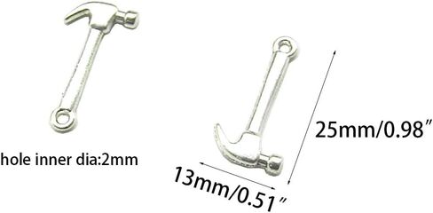 فيوااو 60 قطعة من تعليقات المطرقة الفضية العتيقة، دلايات ادوات لصنع المجوهرات والقلائد والاساور، مقاس M، معدن، بدون احجار كريمة, Medium, معدن, لا أحجار كريمة in Kuwait