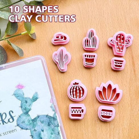 KEOKER Clay Cutters for Polymer Clay Jewelry, Cactus Polymer Clay Cutters for Earrings Jewelry Making, 10 Shapes Potted Plant Clay Earrings Cutters, Clay Cutters (Potted Plant Clay Cutters 2) in Saudi Arabia