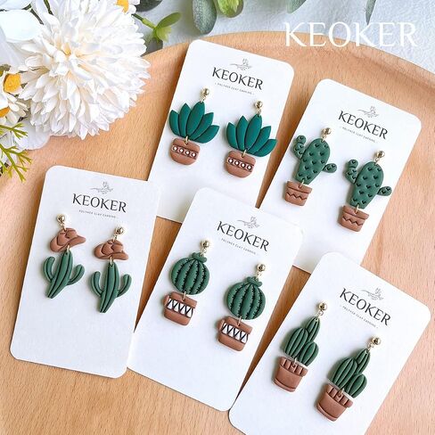 KEOKER Clay Cutters for Polymer Clay Jewelry, Cactus Polymer Clay Cutters for Earrings Jewelry Making, 10 Shapes Potted Plant Clay Earrings Cutters, Clay Cutters (Potted Plant Clay Cutters 2) in Saudi Arabia