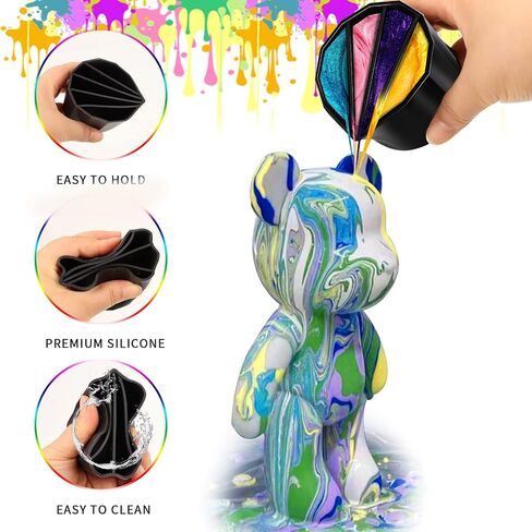 6 PCS Split Cups for Paint Pouring, Flower Pour Cups Acrylic Pouring Split Cups Paint Tools Fluid Painting Supplies Kit for DIY Pouring Paint and Creating Patterns in Saudi Arabia