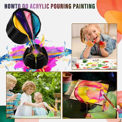 6 PCS Split Cups for Paint Pouring, Flower Pour Cups Acrylic Pouring Split Cups Paint Tools Fluid Painting Supplies Kit for DIY Pouring Paint and Creating Patterns in Saudi Arabia