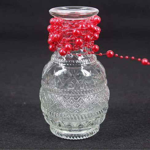 أورغريمار 196 قدم سلسلة خرز لفة 8 مم و 3 مم سلسلة خرز مختلطة لصنع المجوهرات DIY الحرف قلادة إكليل حفلة الزفاف (أحمر) in Kuwait