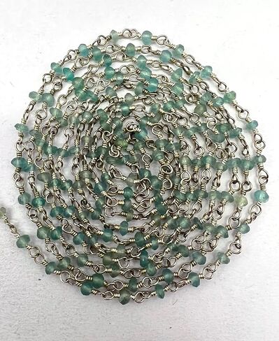 Aquamarine 36Inch Silver Plated 3mm Round Faceted Beads Necklace Chains Bulk for DIY Necklace Bracelet Choker Jewelry Making DIY Crafting Accessories 3 Feet DSH03PM:74 in Kuwait