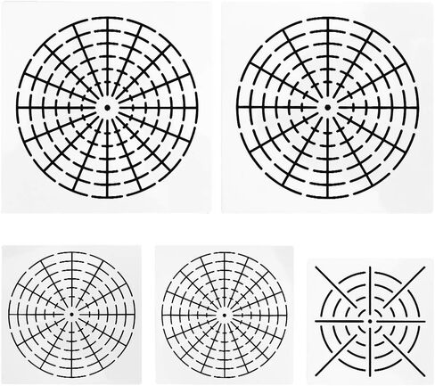 بي كيه بيرل مجموعة قوالب استنسل للرسم بنمط ماندالا دوت مكونة من 5 قطع، 8/12/16 قطعة استنسل ماندالا الابداعية القابلة لاعادة الاستخدام لمشاريع الرسم الفنية التي تصنعها بنفسك in Kuwait