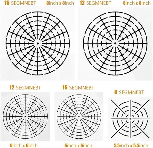 بي كيه بيرل مجموعة قوالب استنسل للرسم بنمط ماندالا دوت مكونة من 5 قطع، 8/12/16 قطعة استنسل ماندالا الابداعية القابلة لاعادة الاستخدام لمشاريع الرسم الفنية التي تصنعها بنفسك in Kuwait
