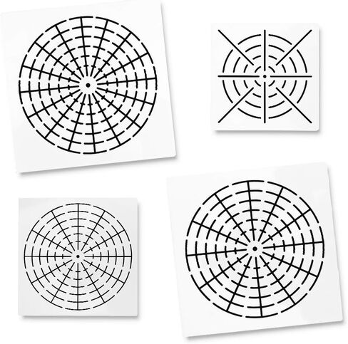 بي كيه بيرل مجموعة قوالب استنسل للرسم بنمط ماندالا دوت مكونة من 5 قطع، 8/12/16 قطعة استنسل ماندالا الابداعية القابلة لاعادة الاستخدام لمشاريع الرسم الفنية التي تصنعها بنفسك in Kuwait