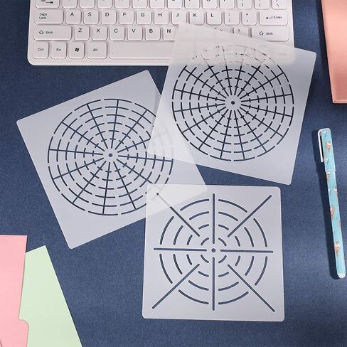 بي كيه بيرل مجموعة قوالب استنسل للرسم بنمط ماندالا دوت مكونة من 5 قطع، 8/12/16 قطعة استنسل ماندالا الابداعية القابلة لاعادة الاستخدام لمشاريع الرسم الفنية التي تصنعها بنفسك in Kuwait