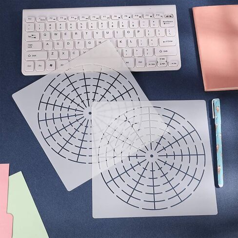 بي كيه بيرل مجموعة قوالب استنسل للرسم بنمط ماندالا دوت مكونة من 5 قطع، 8/12/16 قطعة استنسل ماندالا الابداعية القابلة لاعادة الاستخدام لمشاريع الرسم الفنية التي تصنعها بنفسك in Kuwait