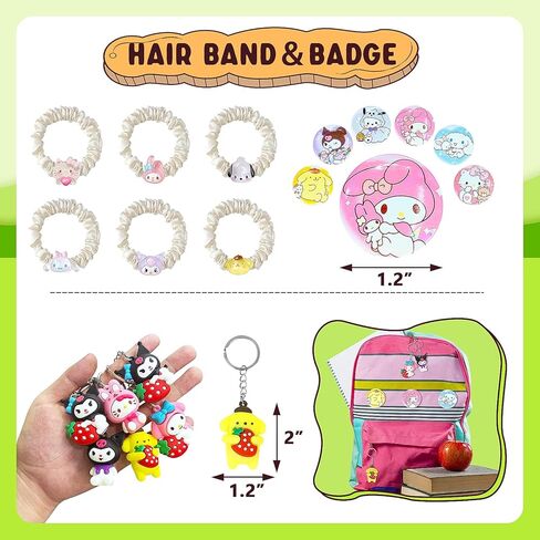 120 قطعة من هدايا حفلات عيد ميلاد كيتي من ليل، لوازم حفلات عيد ميلاد مرحبًا للأطفال، تتضمن ملصق وجه، سلاسل مفاتيح كاواي، بروش، طوابع، ربطات شعر وملصقات، هدايا عيد ميلاد، حقائب هدايا للفتيات in Kuwait