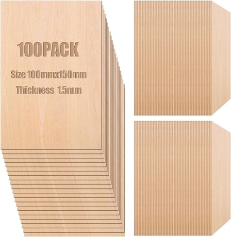 Wenqik 100 Pcs Basswood Sheets 4 x 6 x 1/16 Inch Plywood Sheets Thin Wooden Plywood Sheets Rectangular Unfinished Basswood Board for Crafts Cutting Wood Burning DIY Architectural Models Drawing in Saudi Arabia