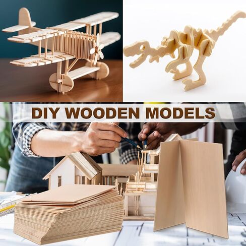 Wenqik 100 Pcs Basswood Sheets 4 x 6 x 1/16 Inch Plywood Sheets Thin Wooden Plywood Sheets Rectangular Unfinished Basswood Board for Crafts Cutting Wood Burning DIY Architectural Models Drawing in Saudi Arabia