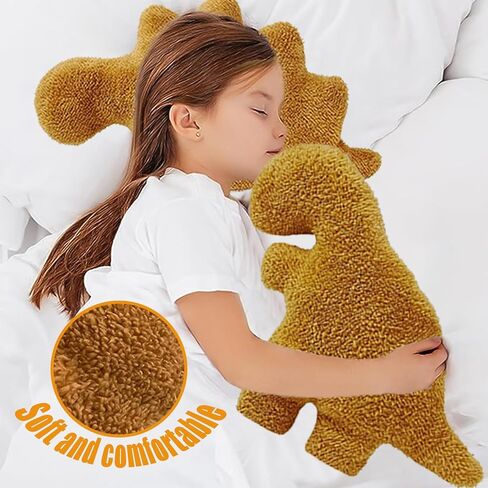 YOMOTREE Dino Chicken Nugget Plush، وسادة قطع الدجاج الناعمة على شكل ديناصور لهدايا عيد الميلاد، ديكورات الحفلات ذات الطابع الديناصور (Dino-C-Large) in Kuwait
